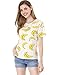 Allegra K Women's Short-Sleeve Banana Printing Casual T-Shirt Large White