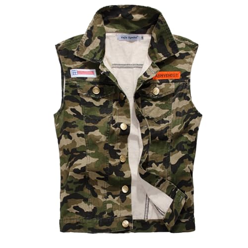 Men's Slim Fit Retro Light Blue Denim Vest Sleeveless Summer Jean Jacket