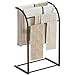 YATINEY Free Standing Towel Rack, 4-Tier Blanket Rack for Bathroom, Pool Towel Stand Display and Drying Rack, Modern Towel Blanket Storage Organizer, Black CJ07BK