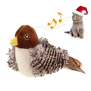 GiGwi Chirping Bird Cat Toys Realistic Bird Plush Toy – Perfect Melody Chaser Cat Toys for Bored Indoor Adult Cats, Best Gift For Birthday, Thanksgiving, Christmas, New Year
