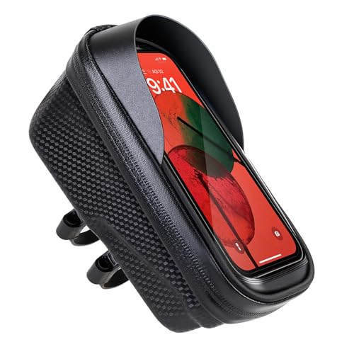 Lixada Bolsa para Cuadro de Bicicleta 1L – Funda Superior Rígida EVA con de Liberación Rápida, Impermeable y Reflectante para Bici de Montaña y Carretera – Negro