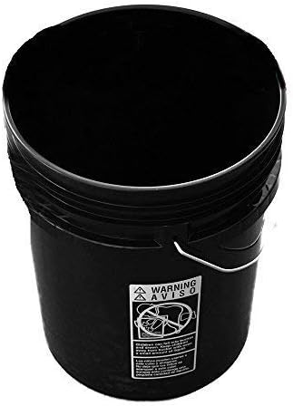 5 Gallon Black Plastic Buckets | 3 Pack | HDPE Plastic | Heavy Duty 90 Ml