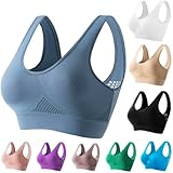 Sport Bras for Women High Support Plus Size Seamless Padded Bra with Cooling Lift-Up Hiking Top White 5X