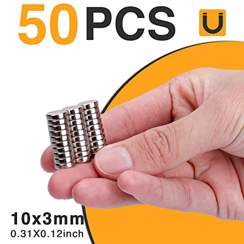 Image of TRYMAG 50Pcs Small Fridge Magnets, 10x3mm Strong Neodymium Magnets