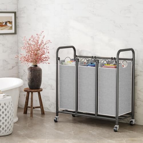 Cesta separadora de ropa Whitmor ideal para optimizar el cuarto de lavado 3