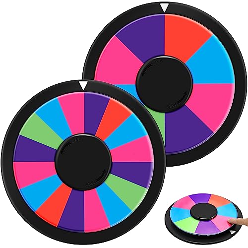 Jenaai 2 Pcs Prize Wheel 9.8 Inch Table Spinning Wheel Double Sided Spinning Prize Wheel 8/16 Slot Game Spinner Fortune Wheel Spin Game for Carnival and Trade Show, Holiday Activities Home Education