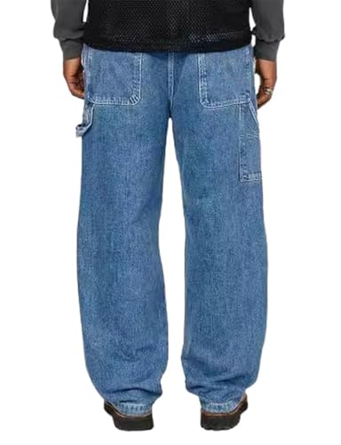 Kinghua Mens Baggy Jeans Casual Loose Fit Wide Leg Skater Denim Pants3