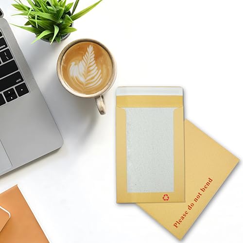 Double Dragon 20er-Pack A4 C4 Manilla Umschläge mit Hartpapier-Rückwand | 324mm x 229mm | Mit Aufdruck Bitte Nicht Biegen | Gepolstert & Manipulationssicher | Selbstklebender Verschluss