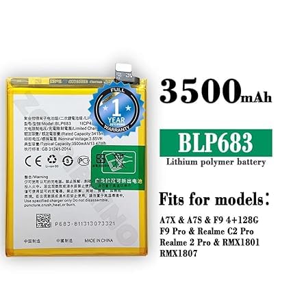 Image of Original BLP683 Battery for Oppo K1 / A7X / A7S / F9 4+ 128G F9 PRO / C2 PRO / 2 PRO / RMX1801,RMX1807 Battery with 1 Year Warranty ****(N101)