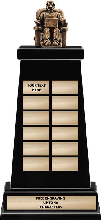 Crown Awards 17' Fantasy Football Armchair Quarterback Trophy, Fantasy Football Sculpture Award - Custom Engraving Included