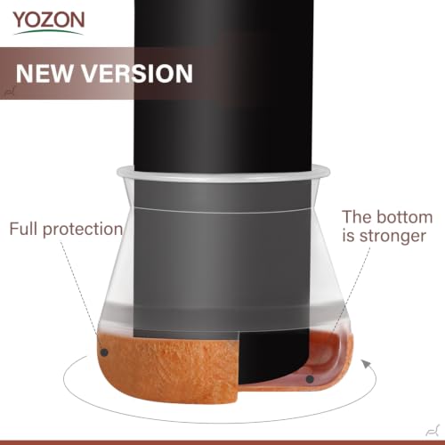 Image of YOZON 2023 New Chair Leg Floor Protector Chair Sliders Floor Protector Rubber Chair Leg Protectors For Hardwood Floors Felt Furniture Pads Silicone Caps 16Pack Clear Medium (Fit:0.71 inch-1.1 inch)