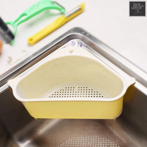 Image of Sulfar Combo of Soap Dispensing Palm Brush, Triangular Sink Drainer Shelf, Metal Wire Brush Sink Cleaning Device