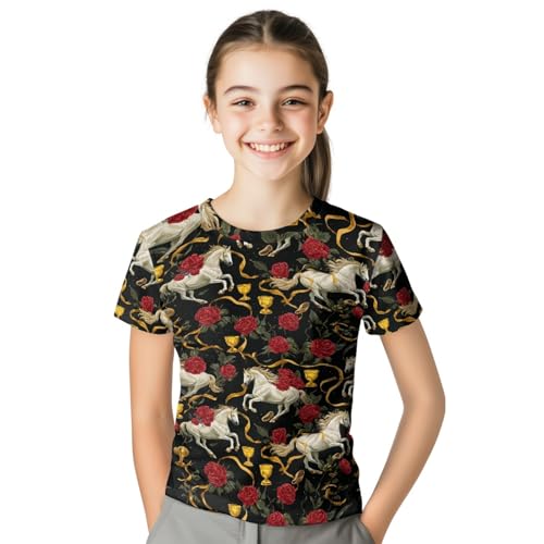 Image of Kids Graphic T-Shirt Boys Girls Novelty Tees Top Short Sleeve Shirts Summer Blouses 3-16