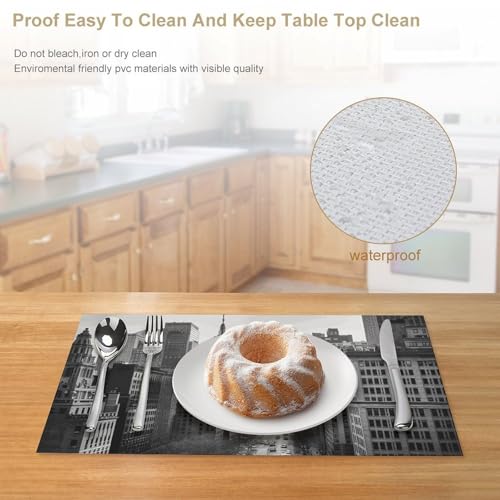 Sets de table New York anti-tache en PVC pour protéger votre table - 5