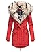Produktbild Navahoo 2in1 Damen Winter Jacke Parka Mantel Winterjacke warm Fell B365 [B365-Sweety-Rot-Gr.M]