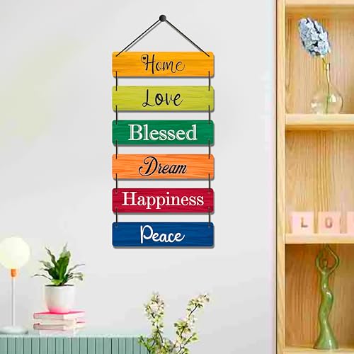 Image of EXPLEASIA Decorative Wall Hanging Wooden Art Decoration Item for Home Office Living Room Bedroom Decoration Items Home Decor Gift Items (Home Love Peace)