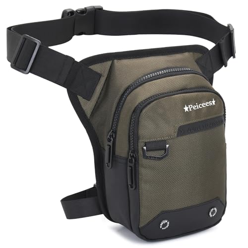 OEIPSMK Leg Bag for Men Fanny Packs Women Men’s Outdoor Thigh Bags Motorcycle Ride Crossbody Backpack Shoulder Sling Pack Camping Hiking Cycling Riding, Y-Army Green