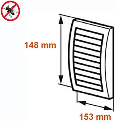 150x150mm / 6x6 inch Air Vent Cover - Ventilation Grille with Flyscreen - ABS Plastic Anthracite, 150x150mm / 6x6'' - Image 4