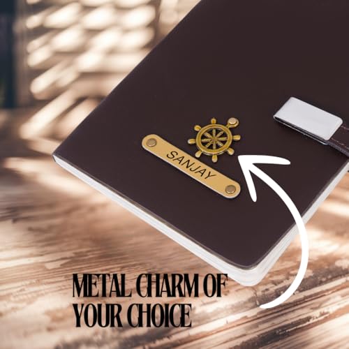 Image of ncgifts Personalized diary with name| customized diary | name notebook 200 ruled pages Customized Diwali Daily Journal Diaries Diary Gifts for Men Women Office Colleagues Employees (Brown)