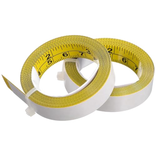 YGBWAOV 2 Rollos de Cinta MéTrica Autoadhesiva, Cinta MéTrica, Cintas de Regla Despegables y Adhesivas para CarpinteríA, Mesa de Dibujo, Sierra