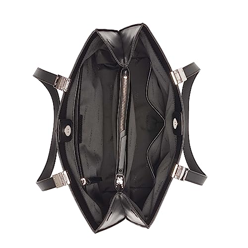 Image of Calvin Klein Women's Granite Geometric Tote Bag - Vegan Leather, Monogram, 3 Pockets