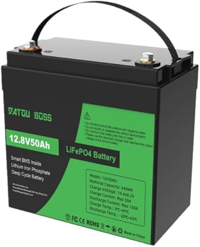 DATOUBOSS 12V 50Ah _S`ECIobe[ LiFePO4 obe[ 640Wh y 15N 20000+TCN dی@\t50ABMS IP60h eʊg\  ڑ |[^ud A