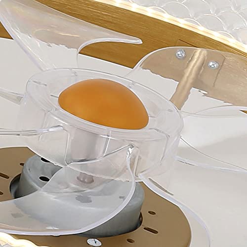 Ventilateur de plafond à intensité variable LED 48W rond doré 3 vitesses - 5