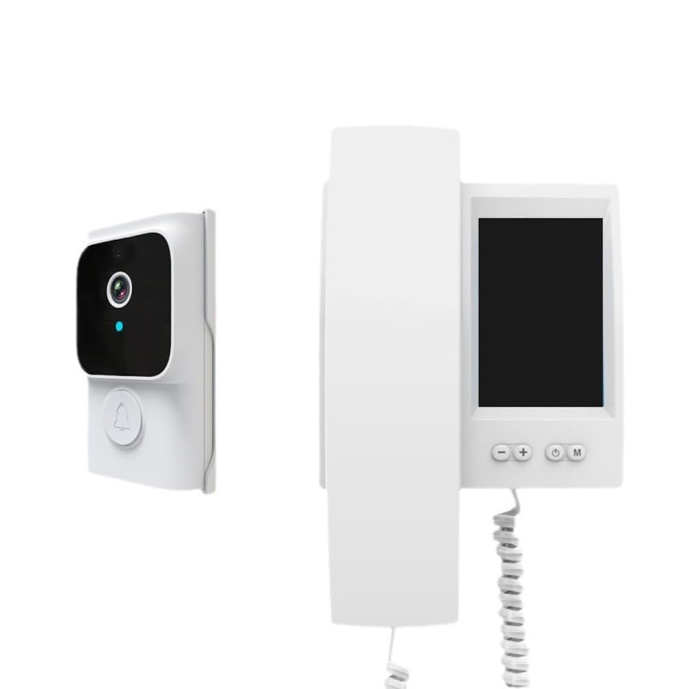Videocitofono senza fili con schermo IPS HD da 3,5", visione notturna a infrarossi, audio bidirezionale, senza app, suonerie personalizzabili, sistema di sicurezza domestica in bianco e nero