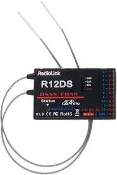 R12DS 2.4GHz 12CH Receiver Support SBUS PWM DSSS FHSS for RC Aircraft Model AT9 AT9S AT10 AT10II Transmitter