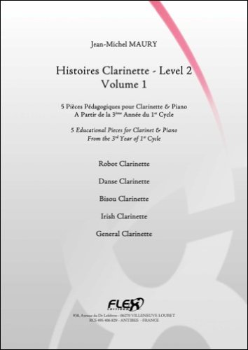 PARTITION CLASSIQUE - Histoires Clarinette - Niveau 2 - Volume 1 - J.-M. MAURY - Clarinette et Piano      Sheet music