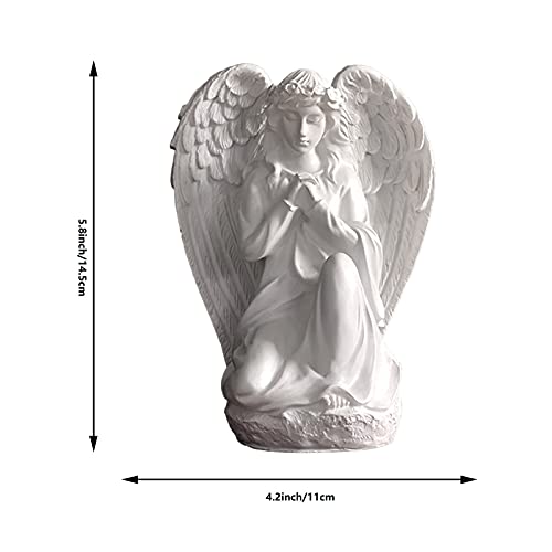 Estatua Ángel Guardián Yangmei Resina Blanca Decoración miniatura 6