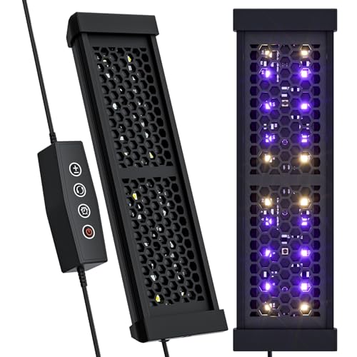 8.5-Inch Reptile UVB 10.0 LED Light Bar with Timer & 5-Level Dimming, 8W Aluminum UVA/UVB Lamp, Dual Mounting for Terrariums, Bearded Dragons, Turtles & Snakes