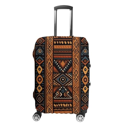 Travel Luggage Cover Elastic Suitcase Protector Anti-Scratch Washable Traditional African Design Pattern Luggage Sleeve Tsa Approved Carry on Covers Baggage Cover Fits 18-32 Inch Luggages