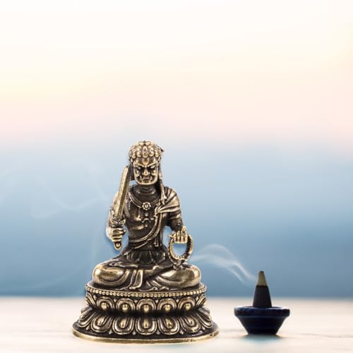 Estatua pequeña de Buda decorativa de cobre 6 cm miniatura 3