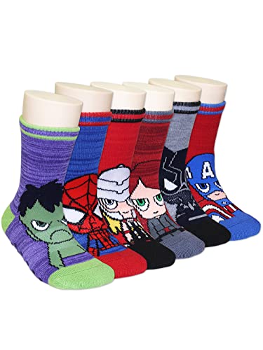 Marvel Super Hero Adventures Spider-Man Boys 6 pack Socks with Grippers (2T-3T, Blue)