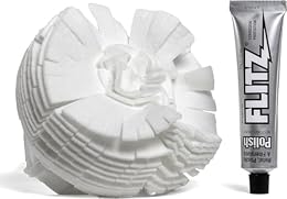 Flitz Buff Ball w/ 1.76oz Metal Polish Paste - 5in Drill Buffer Polisher Attachment for Any 3/8in Drill - Self-Cooling, Washable Polishing Ball to Buff, Shine, & Protect All Metals, Plastics (1 Pack)