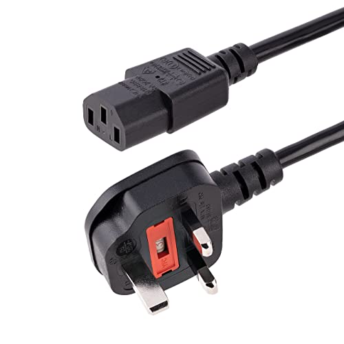 StarTech 3m UK Computer Power Cable 10A 250V 18AWG Black (PXT101UK3M)