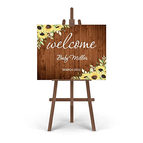 Panneau de bienvenue mariage en bois déco rustique champêtre 40x50 cm