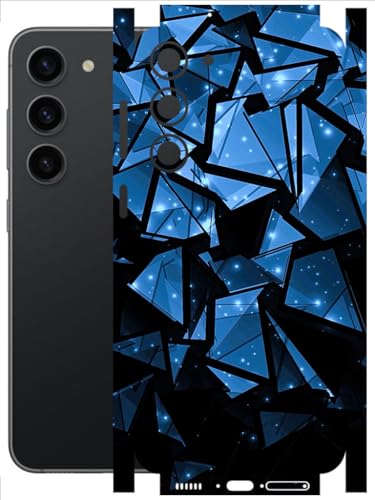 Image of AtOdds - Full Body Back Screen Guard Protector Film - Lamination Wrap Skin Sticker Compatible with Samsung Galaxy S23 (5G) | Scratchproof Matte Finish (Blue Crystals)