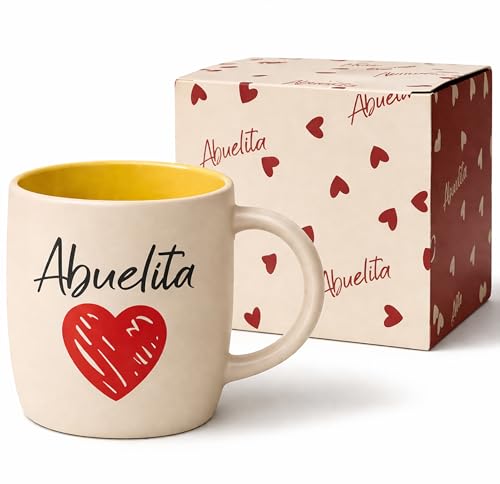 Triple Gifffted Abuelita Coffee Mug in Spanish, Taza Abuela, 13 Oz Ceramic