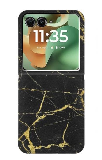 Housse cuir pour Motorola Razr 70+ et 60+ à motif marbre doré