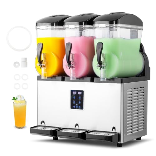 ROVSUN 12 Gallon/45L Commercial Slushy Machine Margarita Machine, 15L X 3 Tanks Slushie Machine Frozen Drink Machine Efficient Cooling Stainless Steel for Home Restaurant Bar Party Cafes 110V/60HZ ROVSUN 12 Gallon/45L Commercial Slushy Machine Margarita Machine, 15L X 3 Tanks Slushie Machine Frozen Drink Machine Efficient Cooling Stainless Steel for Home Restaurant Bar Party Cafes 110V/60HZ