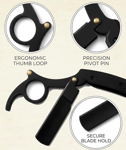 Image of 2Pcs Razor For Man, Shaving Razor Men, Straight Razor-Manual Barber-Style Professional Trimming Tool For Beard & Face