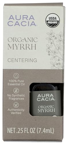 Aceite esencial orgánico de mirra Aura Cacia 0.25 Fl Oz miniatura 1