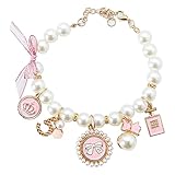 RayMinsino Pet Collar Pearl cat Collar Cute Small Dog Accessories cat Pink Collar Birthday Decoratio