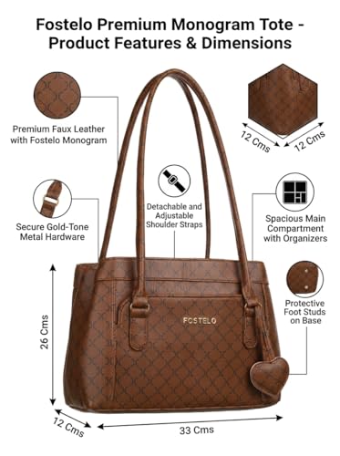 Image of Fostelo Women's Felisa Satchel Tote Handbag for Women | Ladies Purse | Stylish Shoulder Bag | Gift For Women