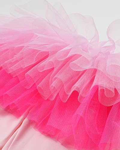 Image of Auranso Little Girls Footless Leggings Pants with Lace Ruffle Tutu Skirt 2-7T