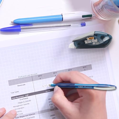 BIC Wite-Out Brand EZ Correct Grip Correction Tape, 33.5 Feet, Fast, Clean and Easy to Use Tear-Resistant Tape, 2-Count