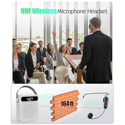 SHIDU 40W Portable Voice Amplifier with Wireless Microphone Headset, Bluetooth Voice Amplifier for Teachers, Instructors, Public Speaking | Classroom, Outdoor, Meetings S95