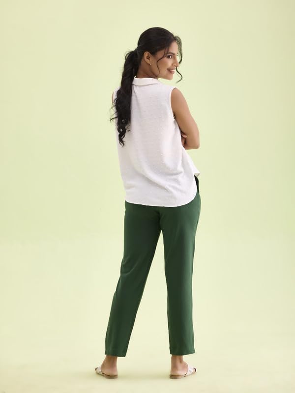 Image of GO COLORS Soft Cotton Stretch Kurti Pants Full Length for Women| Breathable, Mid Rise